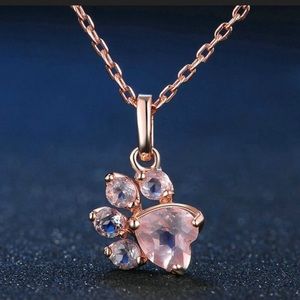 Paw Necklace 18k Rose Gold Plated Rose Copper NEW